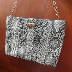 Snake Print Sofia Vergara Chain Over Shoulder Bag